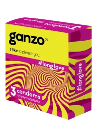 Презервативы с анестетиком для продления удовольствия Ganzo Long Love - 3 шт. - Ganzo - купить с доставкой в Костроме