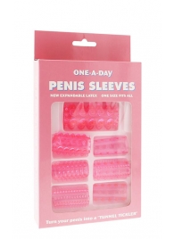 Набор из 7 розовых насадок на пенис ONE-A-DAY PENIS SLEEVES PINK - Seven Creations - в Костроме купить с доставкой
