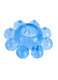 Голубая гелевая насадка-цветок - Toyfa Basic - в Костроме купить с доставкой