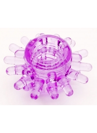 Фиолетовое гелевое эрекционное кольцо с шипиками - Toyfa Basic - в Костроме купить с доставкой