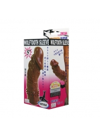 Коричневая насадка на пенис Wolftooth Sleeve - 13 см. - Baile - в Костроме купить с доставкой