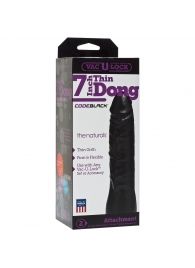 Насадка-фаллоимитатор для страпон-систем Vac-U-Lock CodeBlack 7 Inch Thin Dong - 18,3 см. - Doc Johnson - купить с доставкой в Костроме