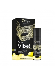 Съедобный жидкий вибратор Dual Vibe! со вкусом лимонного джина с тоником - 15 мл. - ORGIE - купить с доставкой в Костроме