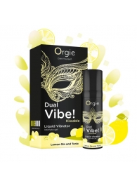 Съедобный жидкий вибратор Dual Vibe! со вкусом лимонного джина с тоником - 15 мл. - ORGIE - купить с доставкой в Костроме
