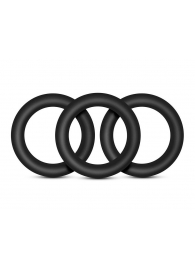 Набор из 3 черных эрекционных колец Black Small Penis Rings - Blush Novelties - в Костроме купить с доставкой