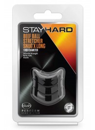 Черное эрекционное кольцо на мошонку Beef Ball Stretcher Snug X Long - Blush Novelties - в Костроме купить с доставкой