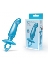Голубая анальная пробка для массажа простаты Hither Silicone Prostate Plug - 14,3 см. - b-Vibe - в Костроме купить с доставкой