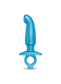 Голубая анальная пробка для массажа простаты Hither Silicone Prostate Plug - 14,3 см. - b-Vibe - в Костроме купить с доставкой