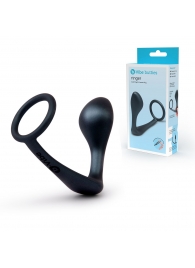 Черное эрекционное кольцо со стимулятором простаты Ringer Cock Ring   Plug - b-Vibe - в Костроме купить с доставкой