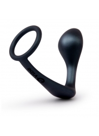 Черное эрекционное кольцо со стимулятором простаты Ringer Cock Ring   Plug - b-Vibe - в Костроме купить с доставкой
