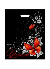 Черный пакет Glamour с вырубной ручкой (38х47 см) - Сима-Ленд - купить с доставкой в Костроме