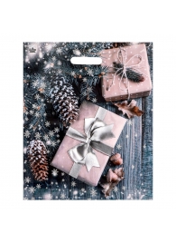 Новогодний пакет с принтом в виде подарков и вырубной ручкой (45х38 см) - Сима-Ленд - купить с доставкой в Костроме
