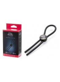 Тёмно-серое эрекционное кольцо с зажимом Again and Again Adjustable Cock Ring - Fifty Shades of Grey - в Костроме купить с доставкой