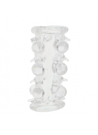 Прозрачная насадка на пенис с шипами и бугорками JELLY JOY LUST CLUSTER CLEAR - Dream Toys - в Костроме купить с доставкой
