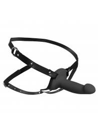 Черный полый страпон с вибрацией 2’’ Erection 28X Smooth Vibrating Silicone Penis Sheath - XR Brands - купить с доставкой в Костроме