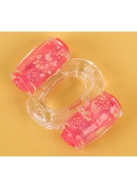 Прозрачное виброкольцо с двумя вибропульками - Toyfa Basic - в Костроме купить с доставкой