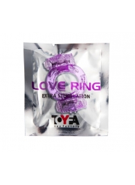 Фиолетовое виброкольцо с двумя вибропульками - Toyfa Basic - в Костроме купить с доставкой