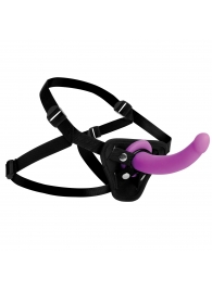 Лиловый поясной страпон Navigator Silicone G-Spot Dildo with Harness - 17,8 см. - XR Brands - купить с доставкой в Костроме