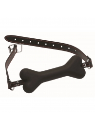 Черный кляп в форме косточки Hound Adjustable Dog Bone Gag - XR Brands - купить с доставкой в Костроме