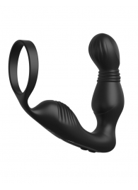 Черный вибростимулятор простаты с эрекционным кольцом Ass-Gasm Pro P-Spot Milker - Pipedream - в Костроме купить с доставкой