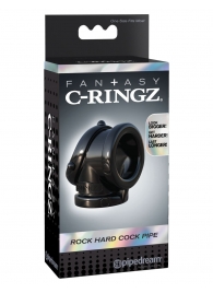 Черное эрекционное кольцо Rock Hard Cock Pipe - Pipedream - в Костроме купить с доставкой