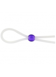 Прозрачное лассо с фиолетовой бусиной SILICONE COCK RING WITH BEAD LAVENDER - NMC - в Костроме купить с доставкой
