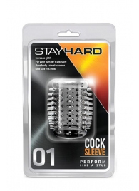 Прозрачная насадка с шипами STAY HARD COCK SLEEVE 01 CLEAR - Blush Novelties - в Костроме купить с доставкой