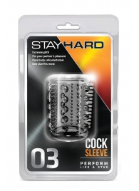Прозрачная насадка с шипами и шишечками STAY HARD COCK SLEEVE 03 CLEAR - Blush Novelties - в Костроме купить с доставкой
