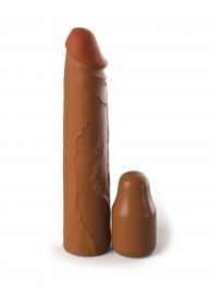 Коричневая насадка на член 2  Silicone X-tension - 20,3 см. - Pipedream - в Костроме купить с доставкой
