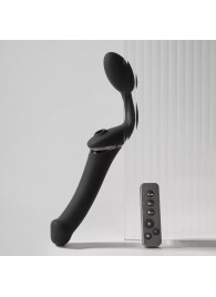 Черный безремневой вибрострапон Strap-On-Me Multi Orgasm Size XL - Strap-on-me - купить с доставкой в Костроме