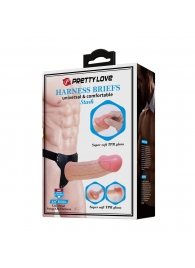 Телесный полый мужской страпон Stark - 17,5 см. - Baile - купить с доставкой в Костроме