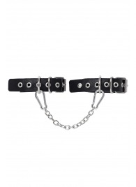 Черные оковы из одного ремешка с люверсами - Pecado - купить с доставкой в Костроме