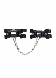 Черные кожаные оковы из двух ремешков - Pecado - купить с доставкой в Костроме