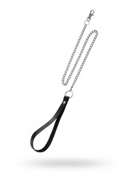 Поводок с ручкой из черной натуральной кожи и карабином для ошейника - Pecado - купить с доставкой в Костроме