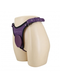 Фиолетовые трусики харнесс с платформой Caludio III - Baile - купить с доставкой в Костроме