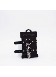 Черно-красные кожаные оковы - Crazy Handmade - купить с доставкой в Костроме