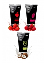Набор из 3 съедобных лубрикантов JUJU (клубника, малина, кокос) - JuJu - купить с доставкой в Костроме