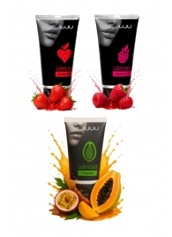 Набор из 3 съедобных лубрикантов JUJU (клубника, малина, тропические фрукты) - JuJu - купить с доставкой в Костроме