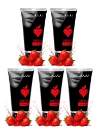Набор из 5 съедобных лубрикантов JUJU со вкусом клубники - JuJu - купить с доставкой в Костроме