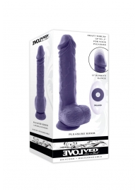 Фиолетовый вибратор на присоске с поступательными движениями Pleasure Rider - 22,2 см. - Evolved