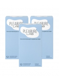 Набор из 3 упаковок ультратонких презервативов Pleasure Lab (по 12 шт.) - Pleasure Lab - купить с доставкой в Костроме