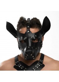 Черная кожаная маска «Собака» - Crazy Handmade - купить с доставкой в Костроме