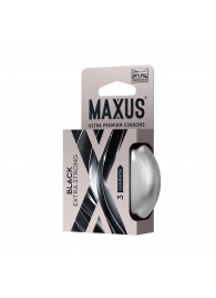 Черные утолщенные презервативы MAXUS Extra Strong с железным кейсом - 3 шт. - Maxus - купить с доставкой в Костроме