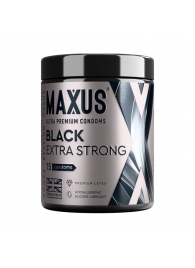 Черные утолщенные презервативы MAXUS Extra Strong с железным кейсом - 15 шт. - Maxus - купить с доставкой в Костроме
