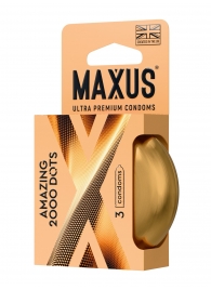 Точечные презервативы MAXUS 2000 Amazing Dots с железным кейсом - 3 шт. - Maxus - купить с доставкой в Костроме