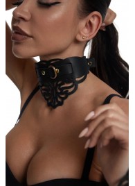 Фигурный чокер с узорами и золотистой фурнитурой - Crazy Handmade - купить с доставкой в Костроме