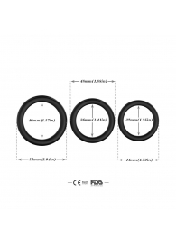 Набор из 3 черных эрекционных колец Stay Hard - Boys of Toys - в Костроме купить с доставкой