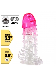 Прозрачно-розовая насадка на пенис Wilford - 13,5 см. - Baile - в Костроме купить с доставкой