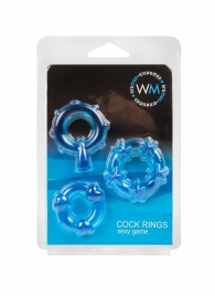 Набор из 3 синих эрекционных колец с различным рельефом - Erowoman-Eroman - в Костроме купить с доставкой