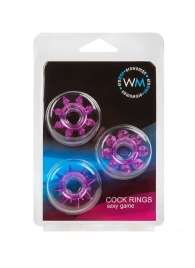 Набор из 3 лиловых эрекционных колец различной формы - Erowoman-Eroman - в Костроме купить с доставкой